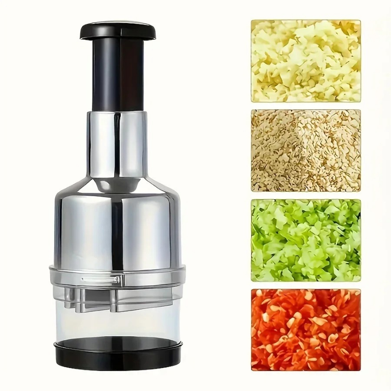 Kitchen Gadgets Vegetable Chopper - Stainless Steel Garlic Presser Food Crusher