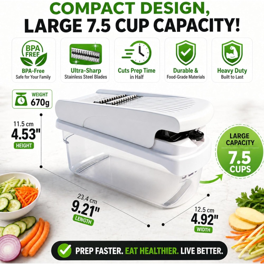 12-in-1 Vegetable Chopper with - огляд і ціна Kitchen Gadgets Vegetable Chopper