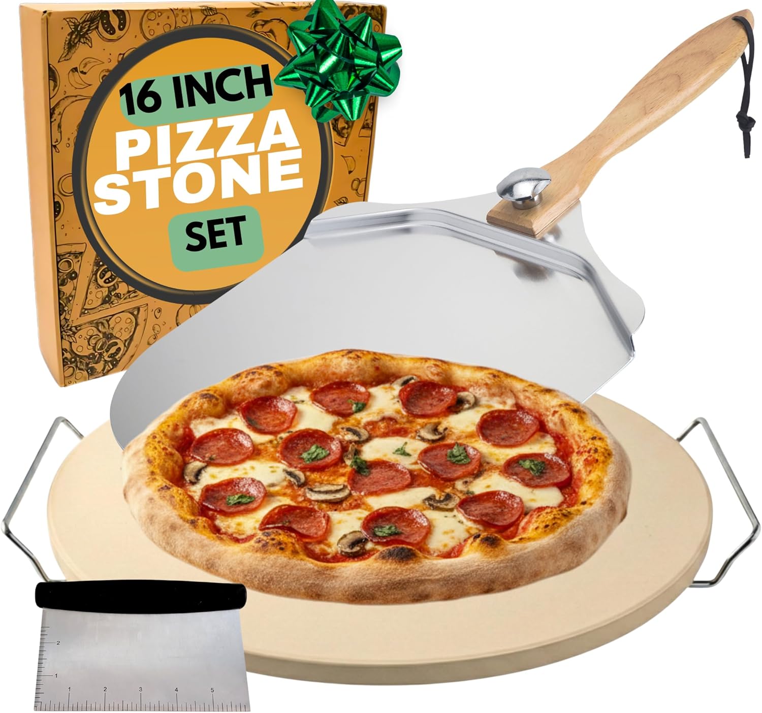 16 Inch Round Pizza Stone with - огляд і ціна Pizza Stone Baking