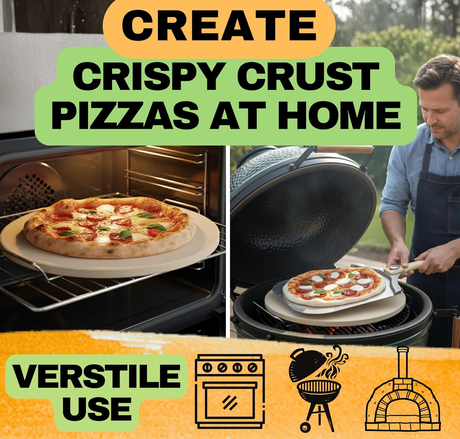16 Inch Round Pizza Stone with - огляд і ціна Pizza Stone Baking