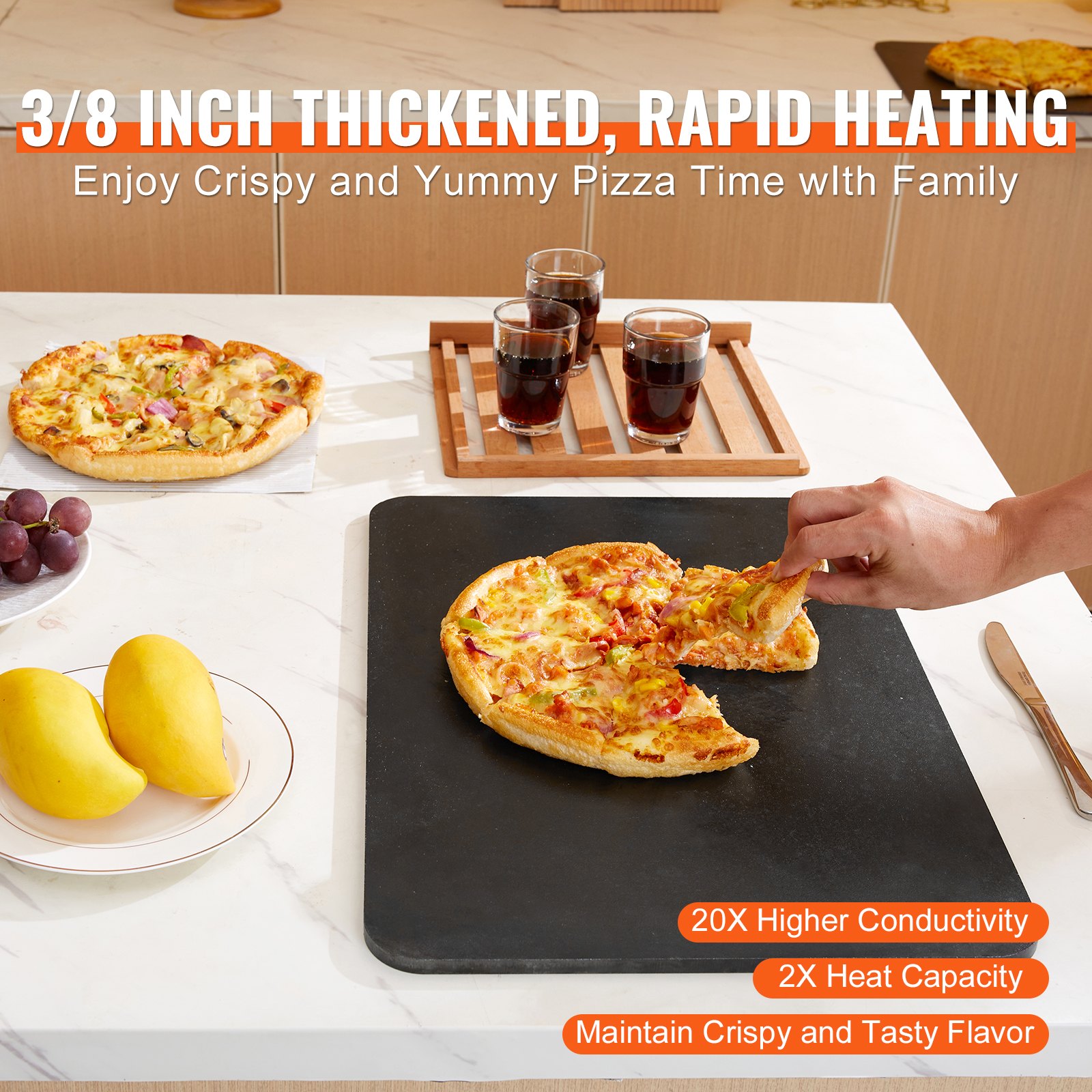 Pizza Steel, 20' X 14' X 3/8'  - огляд і ціна Pizza Stone Baking