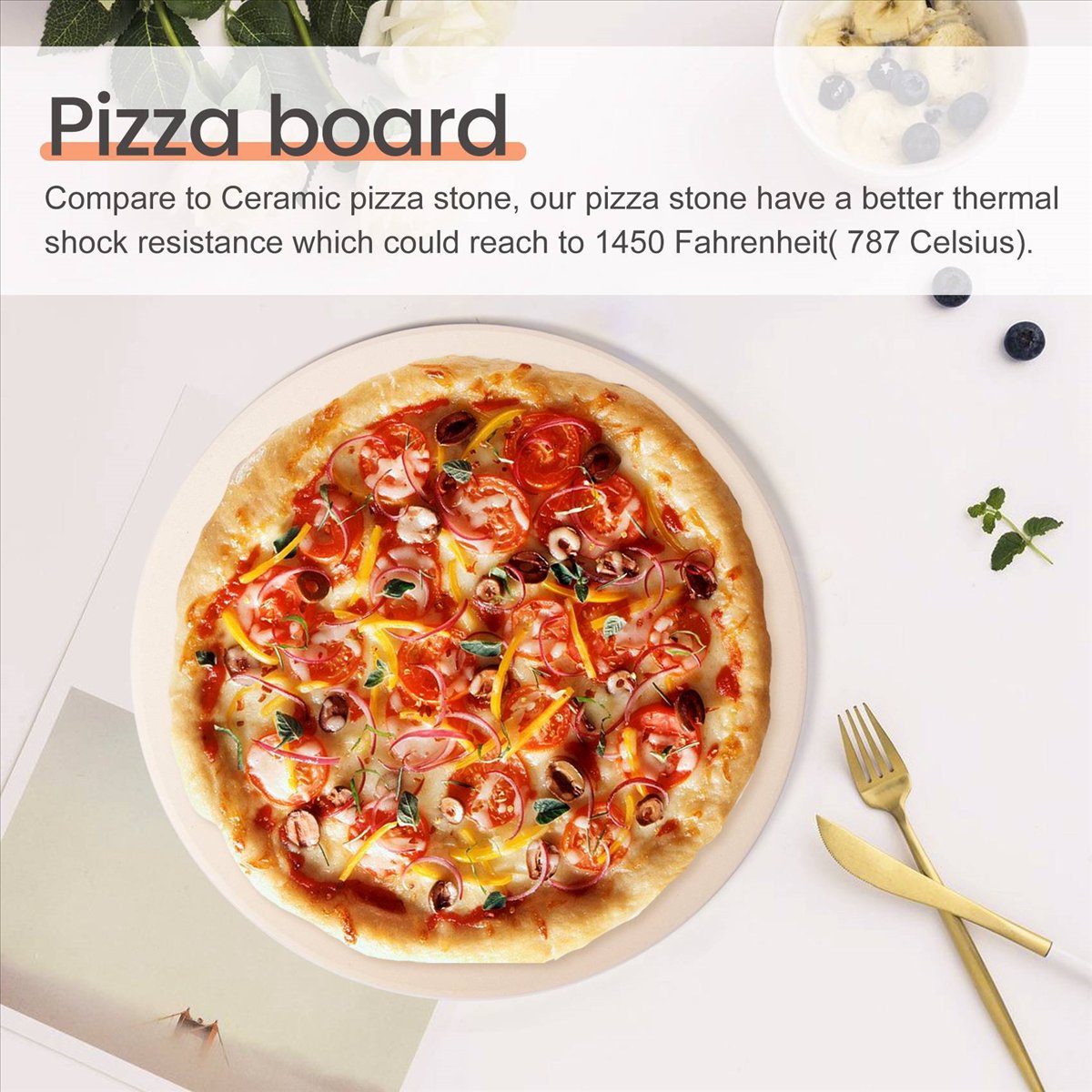AT16 12Inch Ceramic Pizza Ston - огляд і ціна Pizza Stone Baking
