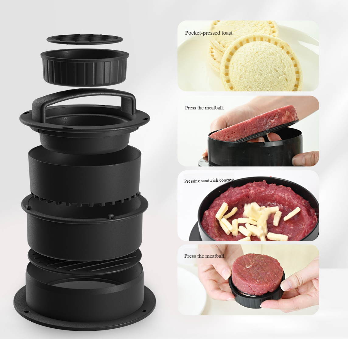 4-in-1 Round Hamburger Burger  - огляд і ціна Kitchen Helper Gadgets