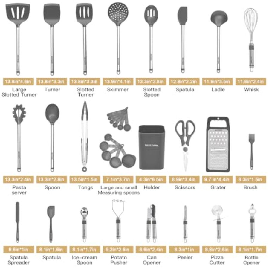 Kitchen Utensil Set-Silicone C - огляд і ціна Kitchen Gadgets And Utensils