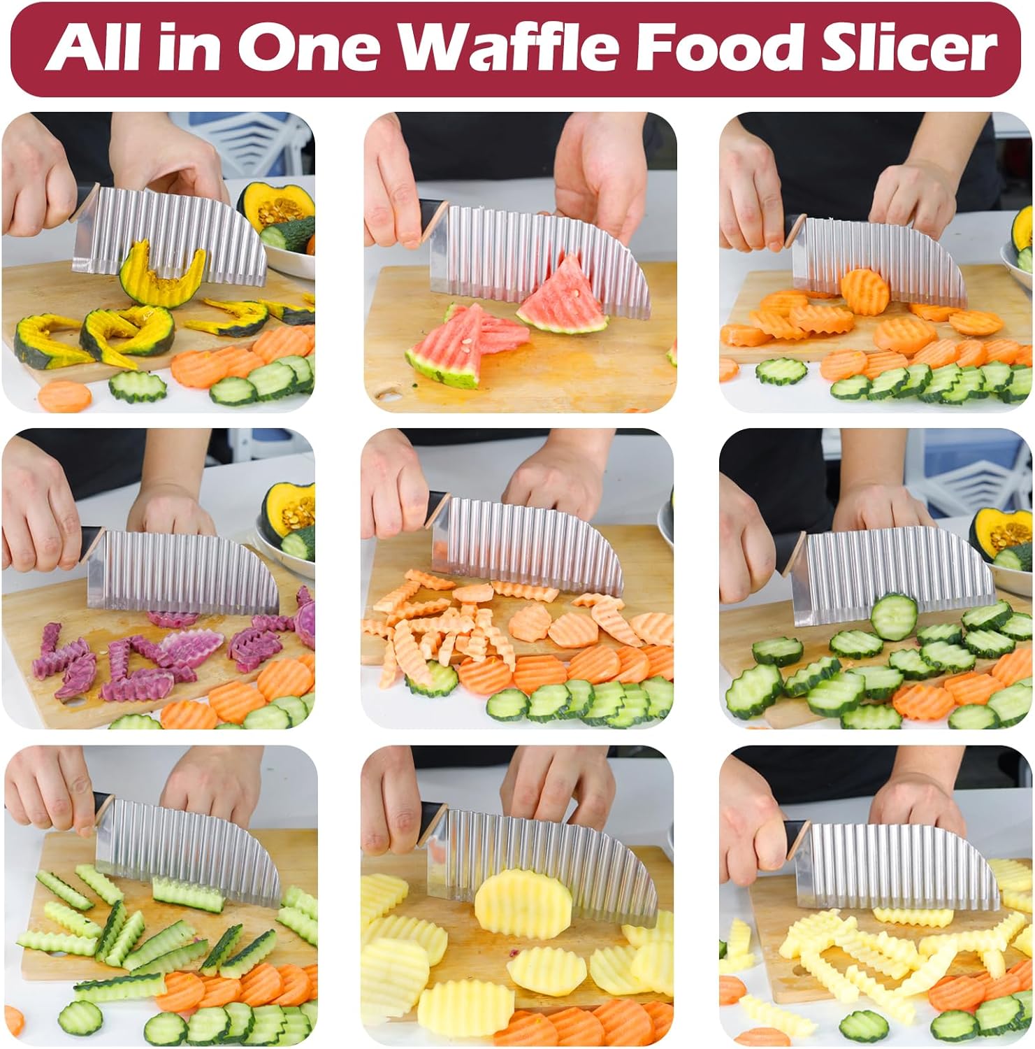 Large Crinkle Cutter Wave Pota - огляд і ціна Kitchen Gadgets Vegetable Chopper